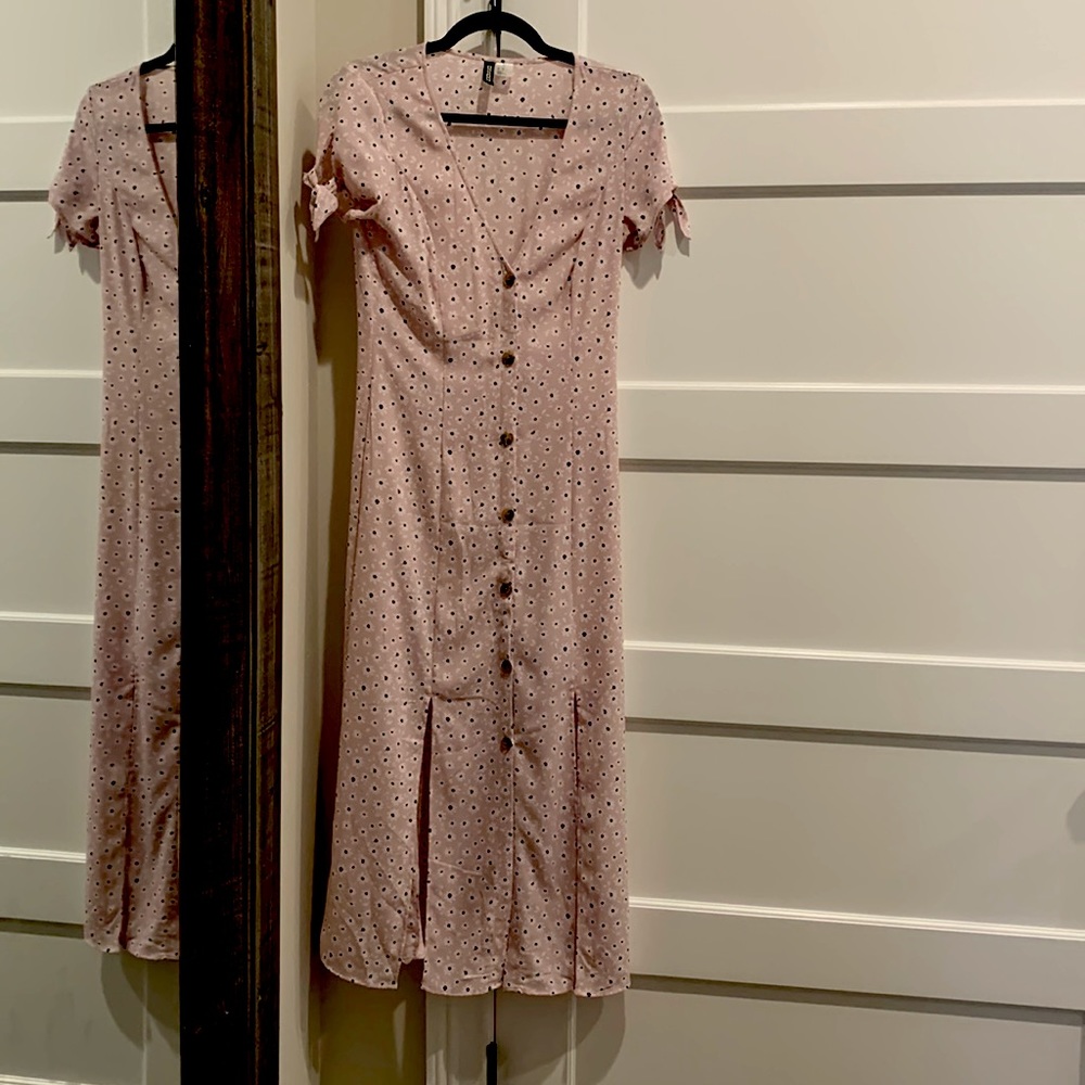 H&M XS Button Down Flower Maxi Dress